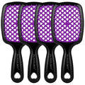 4 Pack Vented Detangling Hair Brush - Detangler Hairbrush with Soft Bristles for Effortless Tangle Free - Ideal for Wet Dry or Curly Damaged Hair for Women Men Kids