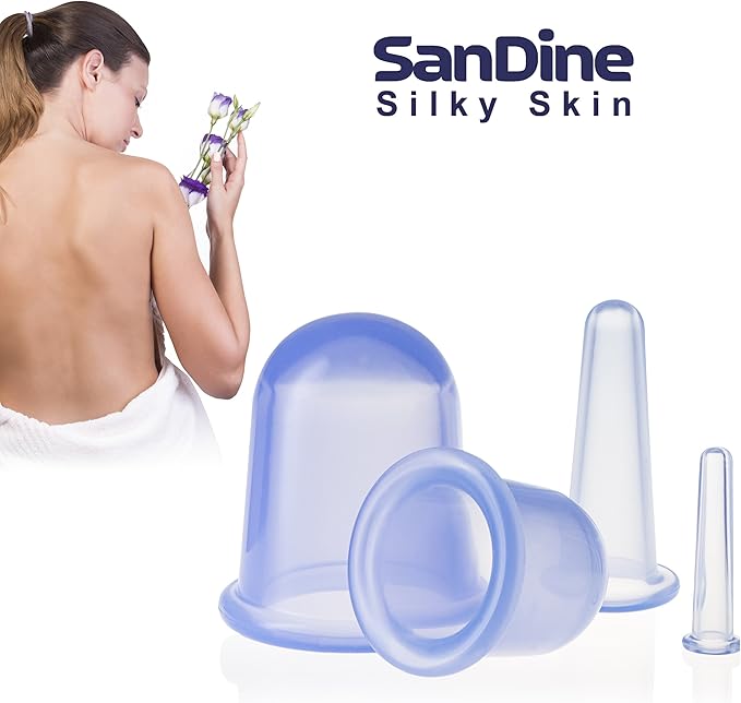 Body Cupping Therapy Sets - Sandine Face Cupping Set - Facial Cupping System - Silicone Massage Cups - Cupping for Cellulite Kit - Ideal to Shape your Cheeks, Chin by Sandine