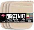 RITZ Terry Pocket Mitt & Hot Pad: Unparalleled Heat Resistant, Durable 100% Cotton – Ergonomically Designed for Optimal Grip – Easy-Care Machine Washable – 4-Pack, Latte