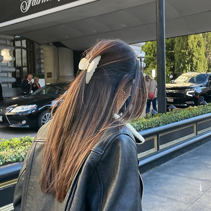 Luxury Cream Claw Clip for Women | Our Acetate Cream Hair Clip Feels Light, Looks Smooth and is Easy to Wear | Use for easy Half Ups with No Snagging and a Secure Grip in a Large Four Inch Size