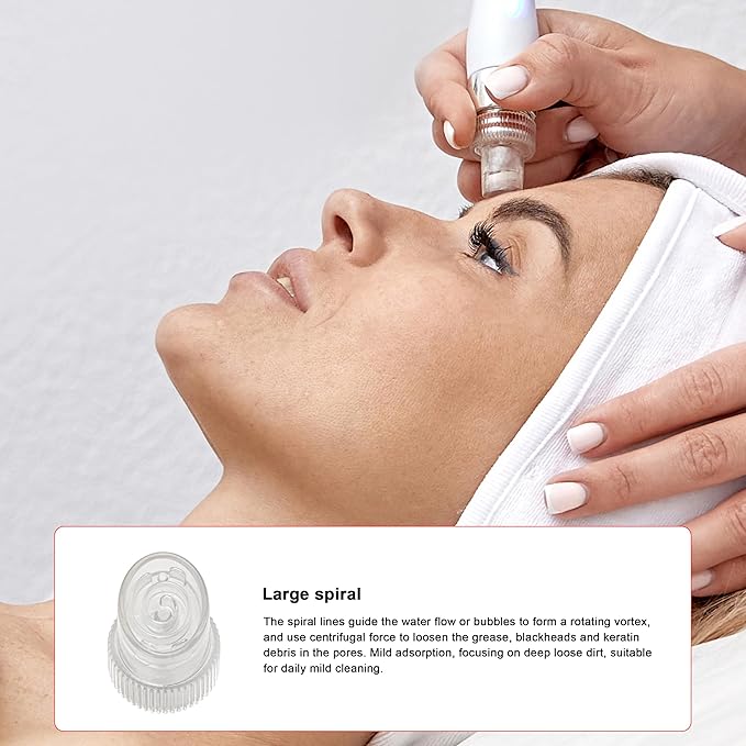 Elitzia 10 PCS Hydro Oxygen Facial Beauty Machine Tips Replacement Plastic Hydrodermabrasion Tips for Skin Cleaning Parts Large Spiral Shape Tip Suitable for ETAF1324 ETDN7 Machine Acceossories ETTIP1