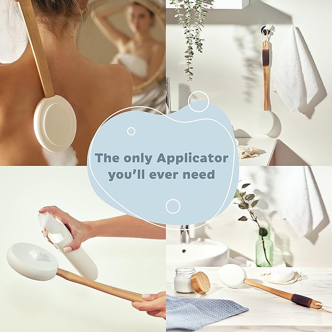 Bamboo Back Brush - Eco-Friendly Long Handled Lotion Applicator - Moisturizing - SKIN CLEANING BRUSH