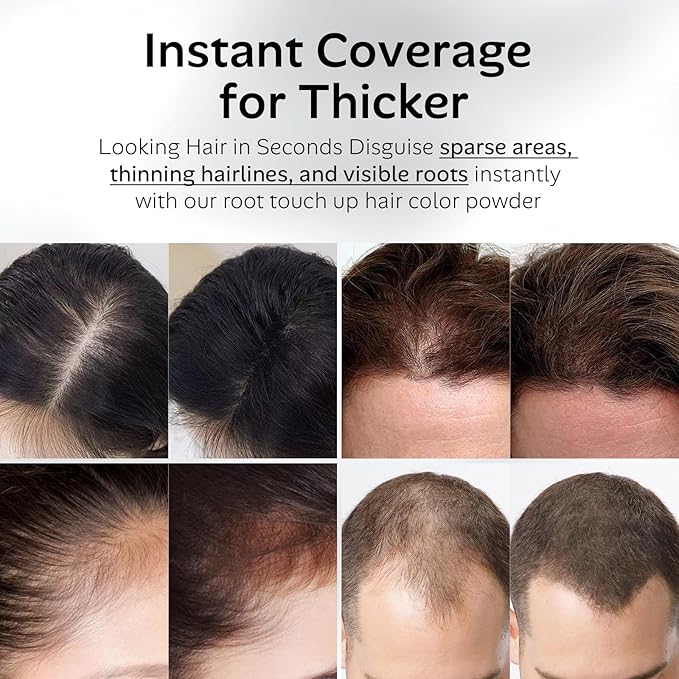 Hairline Powder with Brush Set, Root Touch Up Hair Color for Thinning and Gray Hair Coverage, Waterproof and Sweatproof Hairs Loss and Bald Spot Concealer for Men and Womenr-Light Camel