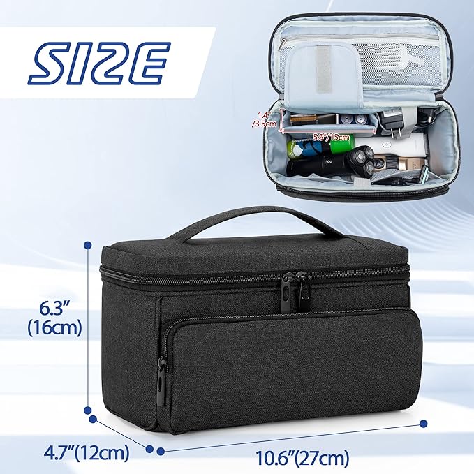 CURMIO Barber Bag for Hair Clippers, Men Grooming Travel Case for Electronic Shaver, Hair Trimmer and Hair Cutting Tools, Black, Bag Only