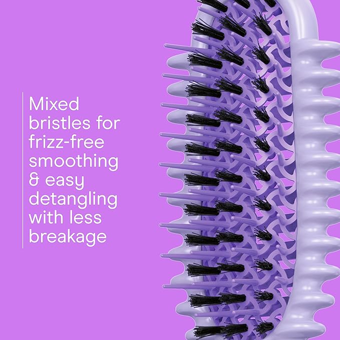 Conair Curl Define Pro Hair Brush for Curly Hair, For Shorter Hair with Loose Curls, Dual Vents with Continuous Grooves, Mixed Bristles for Frizz-Free Detangling, Smoothing, and Curl Definition