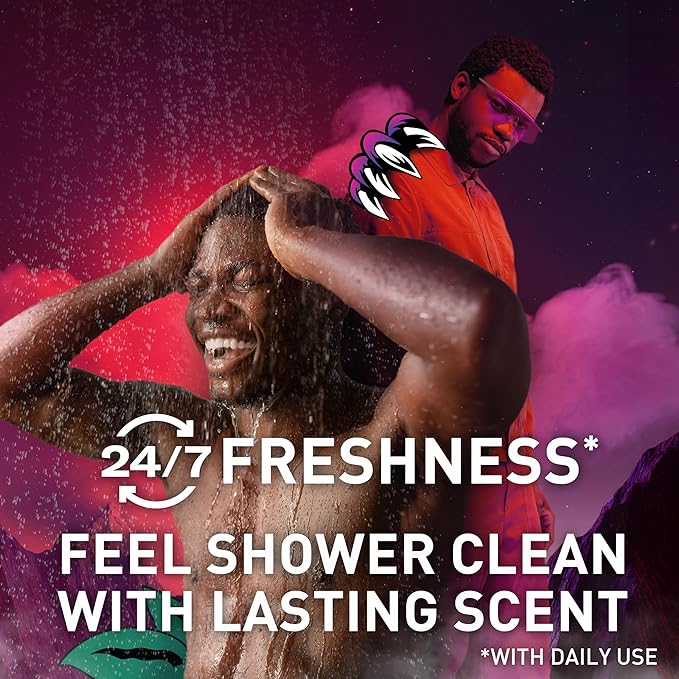 Old Spice Cleansing Body Wash for Men, 3X Defense, 24/7 Shower Fresh with Lasting Scent, 2-in-1 Body & Face Wash, NightPanther with Rich Warm Scent, 33.4 oz