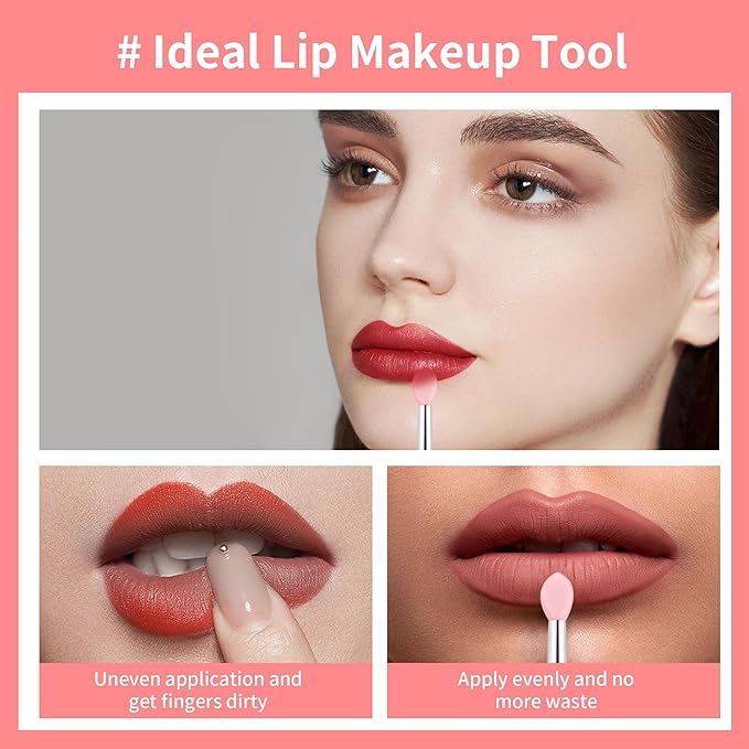 12 PCS Silicone Lip Brush - Reusable Lipstick Brush Lip Brushes Makeup Applicator Beauty Tool Kits for Lipsticks,Lip Gloss,Lip Balm