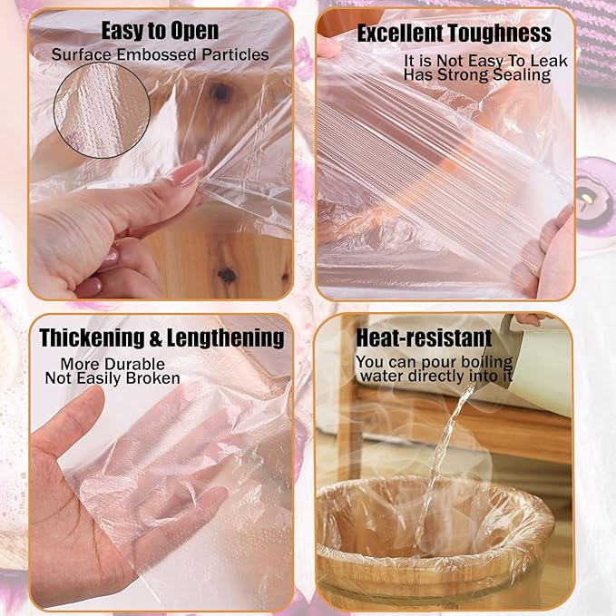 Swingers 160pcs Disposable Foot Tub Liner,Portable Bath Basin Bags, Foot Bath Liners,Spa Liners For Pedicure,Thin Large Foot Bath Liners Disposable for Pedicure Spa Home Hotel,21x25inch (160pcs)