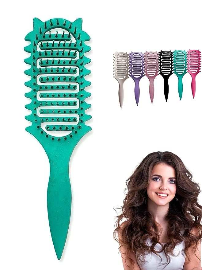Curl Defining Brush,2026 Vented Hair Brush for Detangling Styling,Curl Defining Brush,Shaping And Defining Curls For Women And Men (Green)