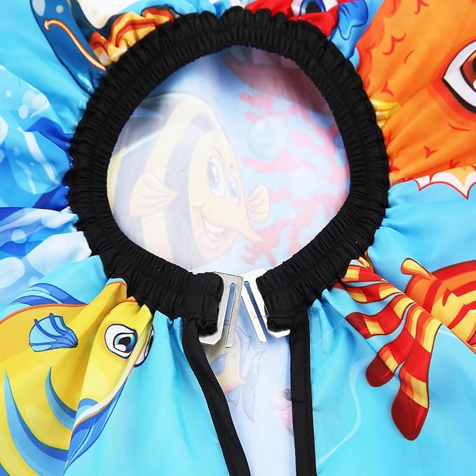 DOKKIA Barber Hair Cutting Cape Kids Children Toddler Boys Girls Hairdressing Salon Styling Cloth Apron Cover Gown (Sea World Mermaid/40×50")