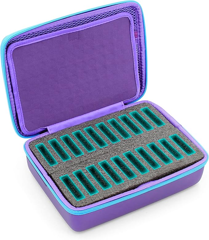 CASEMATIX Clipper Blade Holder For 20 Blades, Hair Clipper Guard Case For Barbers and Stylist Compatible with Andis, Oster, Wahl, Detachable Clippers Metal Guards, Clipper Blade Storage Case