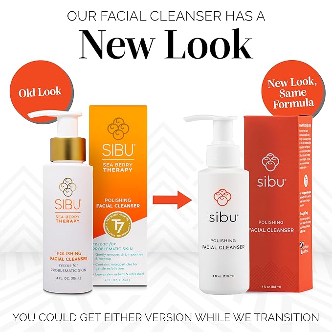 sibu Sea Buckthorn Polishing Facial Cleanser (4oz), Face Wash Made From Premium Himalayan Sea Berry Oil – Moisturizes Skin, Reduces Blemishes, Removes Make-up