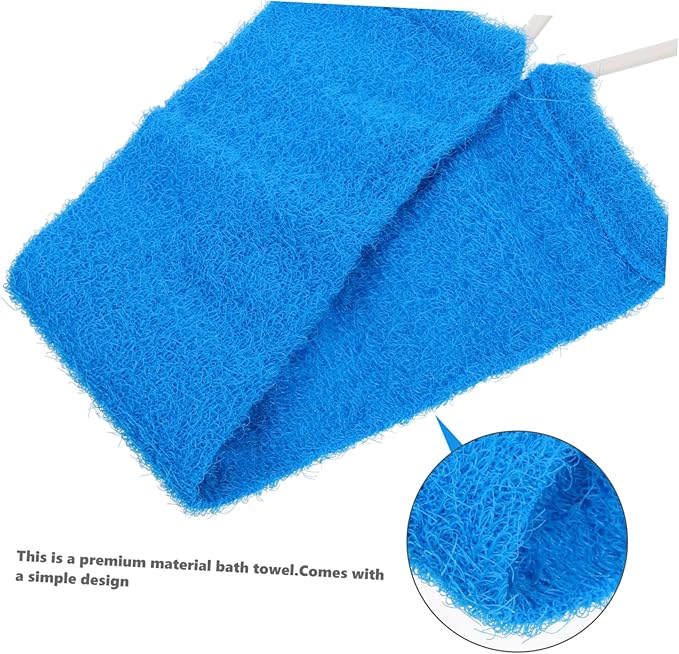 Double Sided Natural Bath Scrubber Massage Towel with Strong Exfoliating Pull Back Strap for Men and Women Long Back Scrubber Belt for Promotes Smooth Skin and Random Random Color