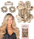 Heatless Curls Overnight Hair Curler to Sleep In Soft Jumbo Hair Rollers for Long Hair Blowout Look No Heat Overnight Curls, Satin Large Flexi Rods for Big Curl Heatless Curling Rod Set with Clip