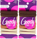 Goody Ouchless Sweater Hair Ties, 8 Ct Warm Tones, Gentle, Secure & Damage-Free Elastic Bands for All Occasions, No Snag or Pull Styling Accessories for Women & Men, For Thick Hair (Pack of 2)