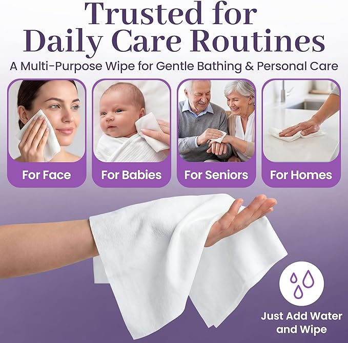 Disposable Dry Wipes, 200 Pack – Ultra Soft Non-Moistened Cleansing Cloths for Adults, Incontinence, Baby Care, Makeup Removal – 9.5" x 13.5" - Hospital Grade, Durable – by ProHeal