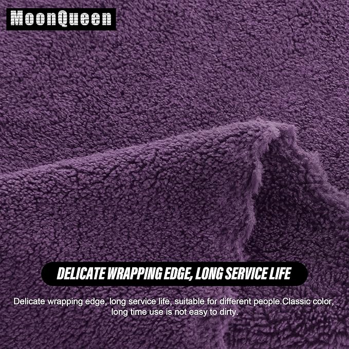 MOONQUEEN Ultra Soft Premium Washcloths Set - 12 x 12 inches - 72 Pack - Quick Drying - Highly Absorbent Coral Velvet Bathroom Wash Clothes (Plum)