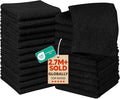 Utopia Towels 24 Pack Cotton Washcloths Set, 100% Ring Spun Cotton, Premium Quality Flannel Face Cloths, Highly Absorbent and Soft Feel Fingertip Towels, Black