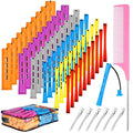 68 Pcs Hair Perm Rods Set - 6 Sizes Plastic Cold Wave Rods with Rat Tail Combs Hair Styling Clips, Perming Rods for Long Short Natural Hair Hairdressing Tools
