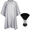FEBSNOW Professional Hair Cutting Cape with Neck Duster Brush, Salon Barber Cape, Hair Cutting Accessories (Stripe)…