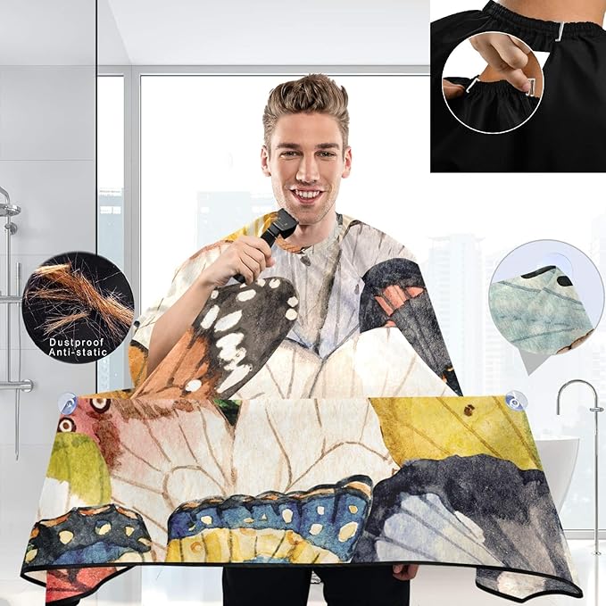visesunny Professional Barber Cape Polyester Hair Cutting Salon Cape Apron Anti-Static Beard Bib Grooming Apron