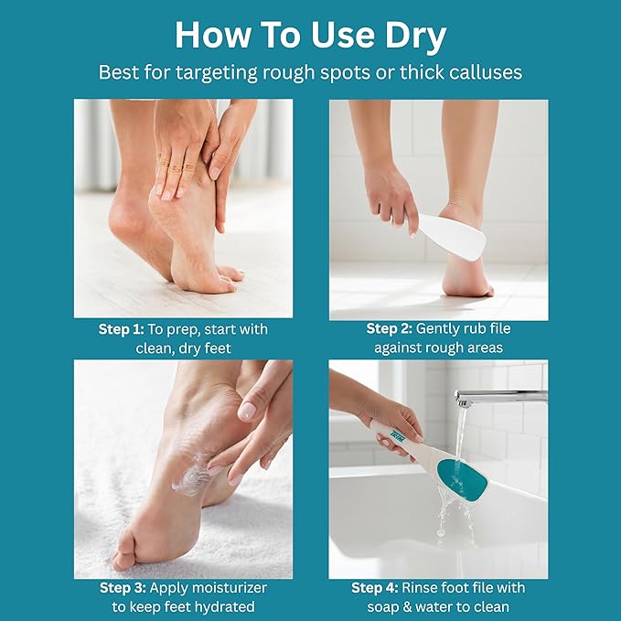 Trim Neat Feet Foot Care Implements Nano Glass Foot File, Hard Skin Remover for Feet, Manual Scraper, Callus Remover, Removes Dead Skin, Smooth Foot Health, Durable Pedicure Tool, Wet Or Dry, 1 Count