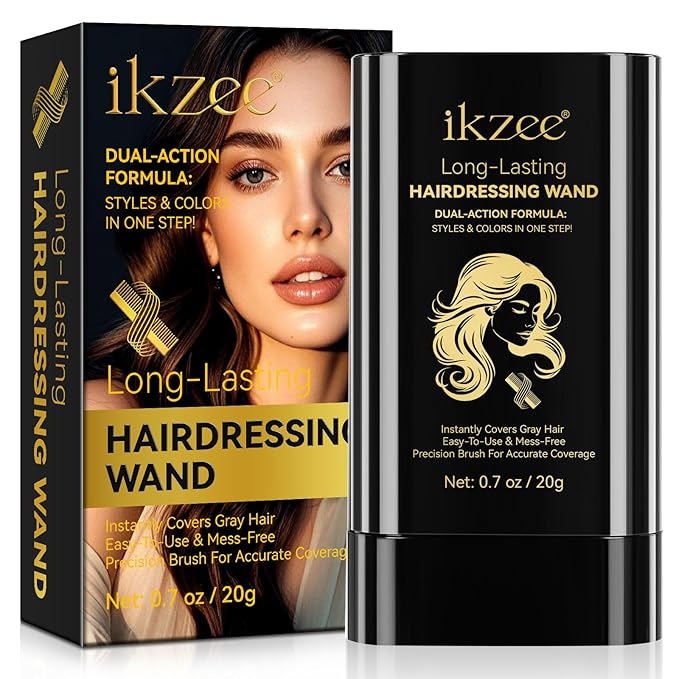 Safe and Convenient Comb Hair Dye,Portable Color Touch-Up Wand Waterproof and Sweat-Proof,Quick Touch-Ups,Instantly Covers Gray Roots Precision Brush-0.7Fl.oz (brown)