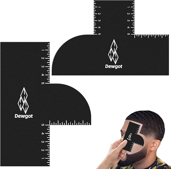 Enhancement Card for Barbers with Measurement Indicators, Reusable Barber Hairline Shaping Tool and Color Spray Edge Line Up Tool (2PCS)