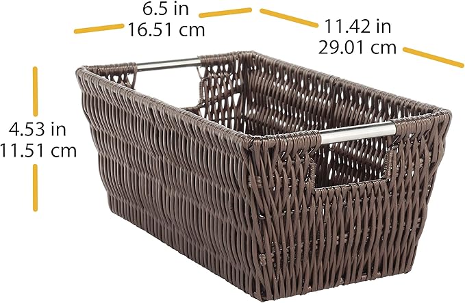 Whitmor Rattique Small Shelf Tote (6500-2712-JAVA) (Pack of 2)