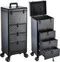 Salon Cart with 3 Drawers, Nail Trolley Cart with Wheels Salon Station Rolling Makeup Train Case Cosmetology Case Organizer Cases for Nail Tech,SPA,Face Painting,Hairstylist,Makeup Artist
