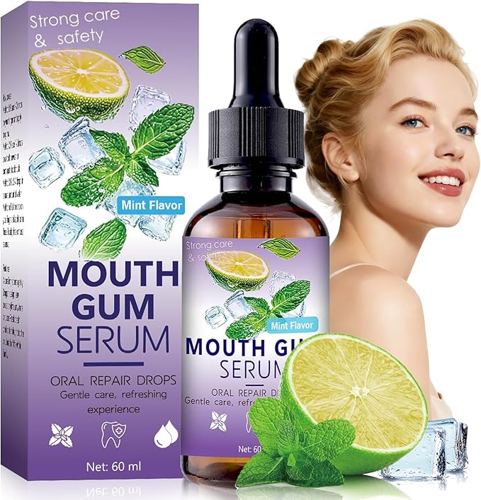 Gum Restore Drops 60ml, Advanced Natural Restore Formula for Receding Gums & Stain Removal for Adults, Fresh Breath Instantly and Gums Regrowth