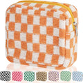 Sanitary Napkin Storage Bag, Menstrual Pad Zipper Bag Checkered Portable Period Bag Panty Liners, Tampon Storage Pouch for Women Ladies Daily Use Storage Purse Travel
