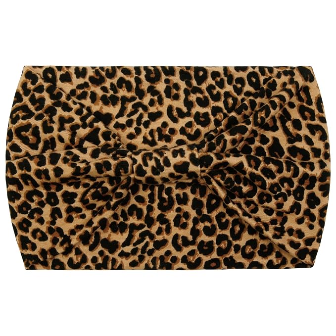 Huachi Wide Headbands for Women African Leopard Printed Head Bands for Women’s Hair Knotted Non Slip Headwrap Turban Sport Yoga Girls Bandeau Hair Accessories (Pack of 4)