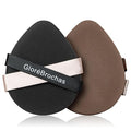 Makeup Sponge Set, GloréBrochas 2PCS Micro Porous Low Absorption Foundation Sponges, Latex-Free PU Cushion Puff, 3.2inches Soft Dual-Sided Powder Puff for Face Powder, Black&Brown