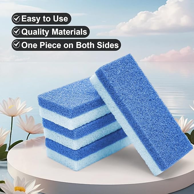Foot Pumice Stone 4 Pack Pedicure Stone for Feet Pumice Sponge for Feet Callus Remover and Scrubber Double Sided Pedicure Foot Pumice Stone for Feet and Heels Callus and Dead Skins (Blue)