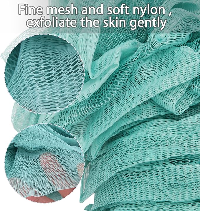2Pack Back Scrubber for Shower, Loofah Sponge Brush Exfoliating Body, Long Handle Scrub Brush for Shower with Loofah on a Stick for Back Use, Bathing Accessories Body Brushes (2Pack)
