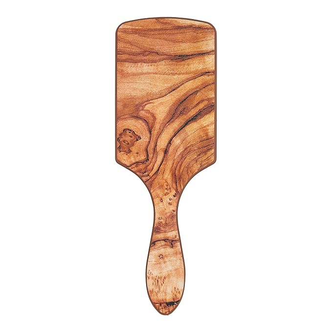 Wet Brush Paddle Hair Brush,Traditional Wood-Ultra-Soft IntelliFlexDetangling Bristles with AquaVentDesignForSpreading HairTreatmentsEvenly-Pain-Free Hair Brush For Women & Men,Shine Traditional Wood