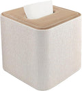 Tissue Box Cover Holder Square Tissue Box with Magnetic Closure Decorative PU Leather Cube Facial Tissue Box Cover for Bathroom Vanity Office