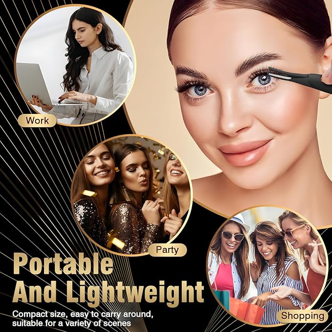 USB-Rechargeable Heated Eyelash Curler with LED Display - 3 Temp Settings, Mini Design, Safe Curling for Long-Lasting Natural Lashes