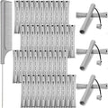 48 Plastic Hair Perming Rods and Curlers with Steel Pintail Comb for Hairdressing and Styling (Gray, 0.59 Inch/ 1.5 cm)