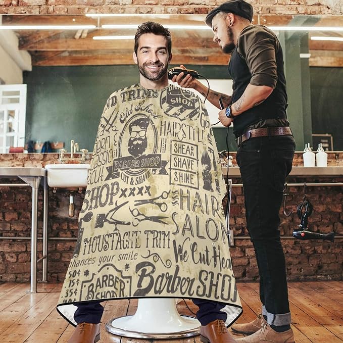 visesunny Professional Barber Cape Polyester Hair Cutting Salon Cape Apron Anti-Static Beard Bib Grooming Apron