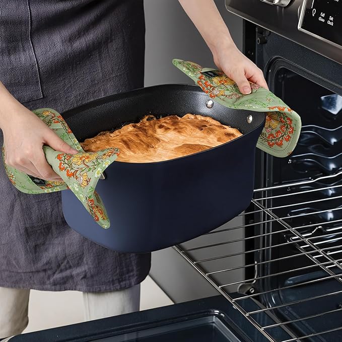 Pot Holders for Kitchen Heat Resistant Hot Pads for Countertops Oven Pot Holders Cotton Potholders for Kitchen Cooking Baking - 2PCS