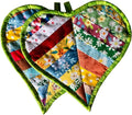 Pot Holders for Kitchen Hot Pads 100% Cotton for BBQ/Cooking/Baking/Grilling/Microwave/Barbecue (2PCS Loves)