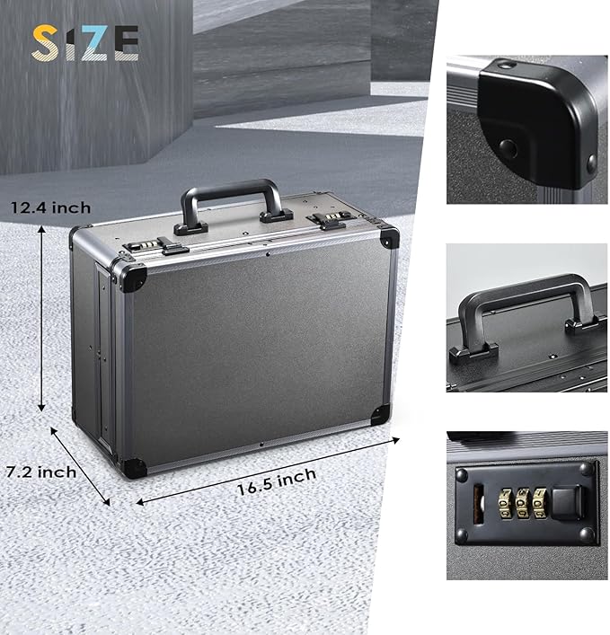 Barber Case with Clippers Sliding Tray, Profesional Barbers Briefcase Tool Case, Travel Barber Cases for Clippers and Supplies, Hair Scissors Trimmer Organizer, Salon Grooming Hard Suitcase