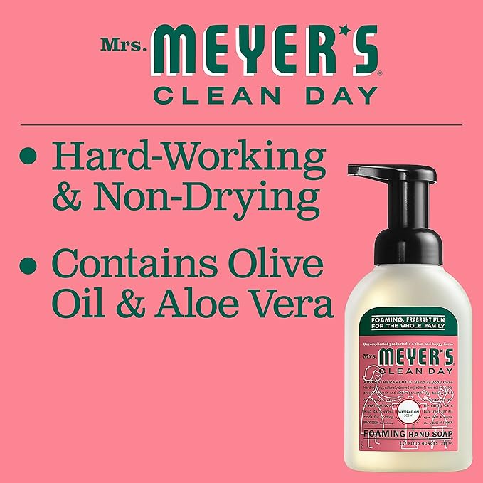 Mrs. MEYER'S CLEAN DAY Foaming Hand Soap, Watermelon, 10 OZ. (Pack of 4)