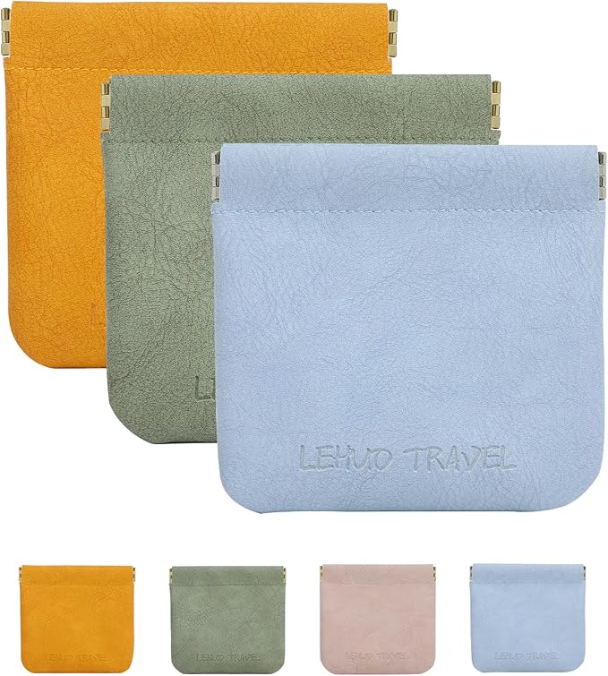 RIGHT AWAY 3 PCS Small Makeup Bag for Purse,Mini Cosmetic Organizer Make Up Bag for Women,Squeeze Coin Purse Pouch,Portable Tiny Makeup Pouches for Cosmetic Accessories,Lipstick, Jewelry, Card, Coins