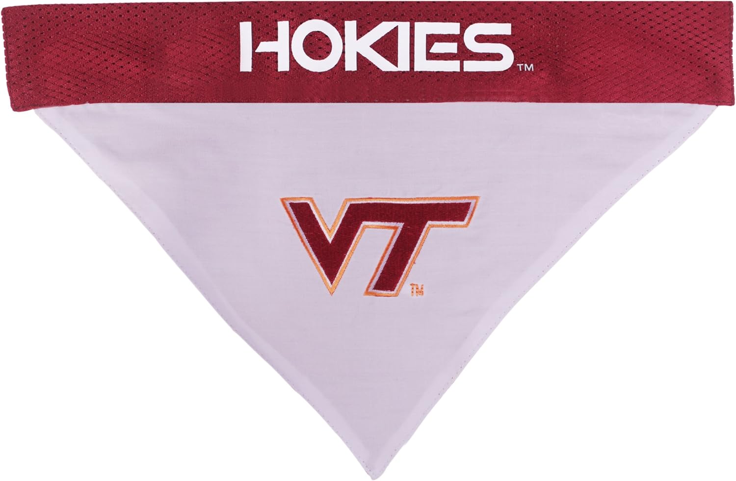 Pets First Collegiate Pet Accessories, Reversible Bandana, Virginia Tech Hokies, Large/X-Large