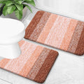 OLANLY Bathroom Rug Set 2 Piece, Soft Absorbent Microfiber Bath Mats and U-Shaped Contour Toilet Rug, Non-Slip, Machine Wash Dry, Plush Shaggy Bath Mats for Bathroom (30"x20"+24"x20", Orange)