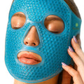 Cold Hot Gel Face Eye Mask - Reduce Puffy Dark Circles Bags Under Eyes Migraines Stress Relief - Heat Ice Therapy Pack Compress - Sinus Pressure Acne Headaches Relaxation (Blue)