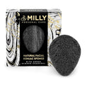 Konjac Sponge for Face | All Natural and Reusable | Konjac Facial Sponge with Activated Bamboo Charcoal | Gentle Exfoliating Sponge for Face | Cleaning for All Skin Types | Biodegradable - Black
